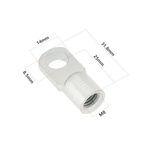 eMagTech 5 Stück M8 Gasfeder-Stützstange Flaches Gelenk Verbinder Lochdurchmesser 8,5 Mm Verzinkter Stahl Endbeschlag für Türen Hauben Vordächer Horizontales Scharniergelenk