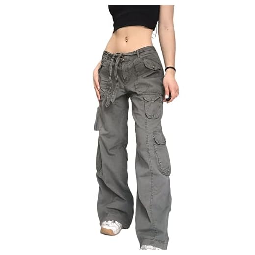 Grunge Streetwear Cargo Pants Woman Low Waist Baggy Mom Jeans Vintage 90s Hippie Wide Leg Denim Trousers Korean Outfits