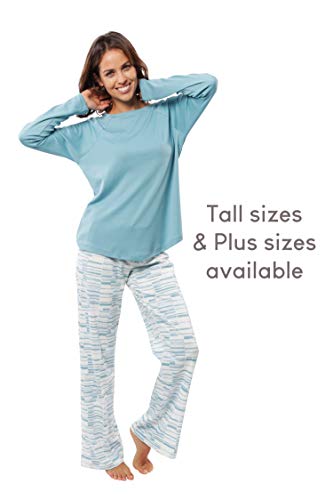 jijamas Incredibly Soft Pima Cotton Women’s Pajama Set "The Therapist" In Caribbean Blue, Large - Image 5