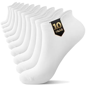 YouShow 10 Paar Sneaker Socken Damen Herren Kurze Halbsocken Baumwolle Socken Atmungsaktiv Knöchelsocken Kurze Sportsocken Weiß 39-42