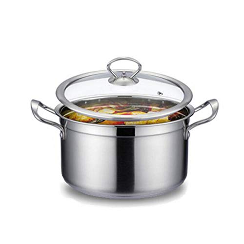 Pot, stockpot, double ear thick stainless steel, non-stick pan, no fumes, suitable