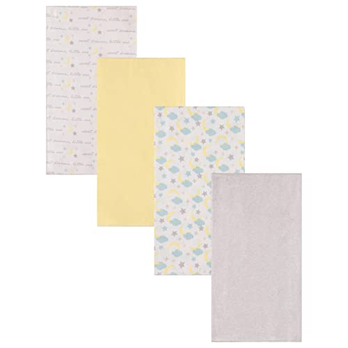 Image of Buttons and Stitches Cudlie 4 Pack Receiving Blankets, Soft Receiving Blankets for Baby Boy and Baby Girl
