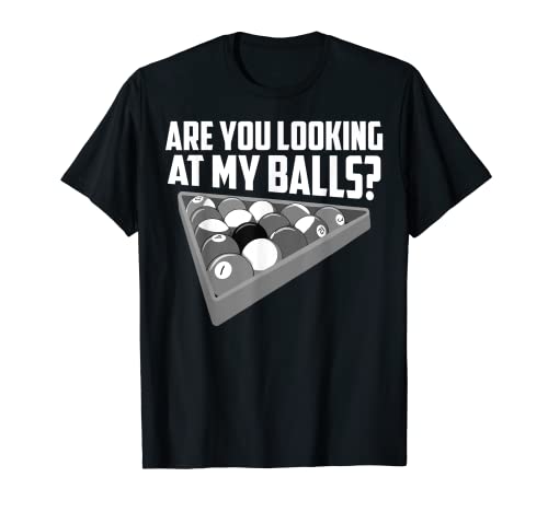 Regalo divertente da biliardo per gli uomini Cool Pool Game Balls Joke Lover Maglietta