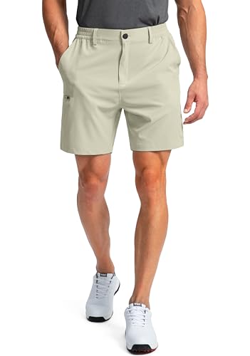 Image of Pinkbomb Men's Golf Shorts with 6 Pockets Stretch Quick Dry Hiking Work Dress Shorts for Men