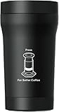 AeroPress Vaso de café de viaje de acero inoxidable, aislamiento de doble pared para bebidas calientes o frías con una tapa resistente a salpicaduras y almacenamiento de filtro integrado, apto para