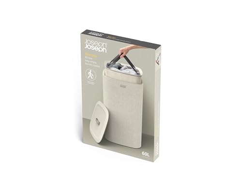 Image of Joseph Joseph Tota One 60L /15.85 gallon Laundry Basket, Removable Washing Bag with handles, Perfect for Bedroom & Bathroom, Ecru