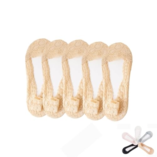 Pleteffect Socks, Lace No Show Liner Sock,5 Pairs Casual Lace Low Cut Liner, 2025 New Ultra Thin Casual Boat