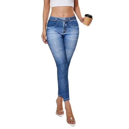 Gellmall Damen Jeansoptik Leggings High Waist Jeggings mit...