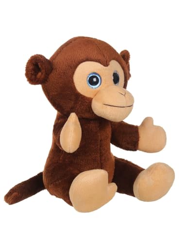 Image of Mirada Dark Brown Cute Plush Stuffed Glitter Eye Monkey Soft Toy - 25 cm