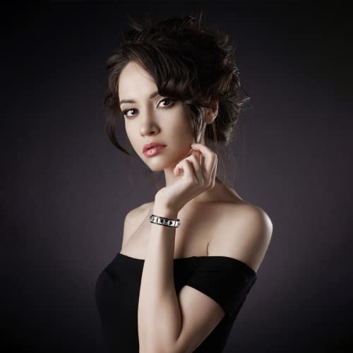 Dumcondy 6Pcs Halloween Pu Leather Bracelet Punk Goth Studded Spike Rivet Buckle Wristband Cuff Bangle Black Gothic Steampunk For Men Women Unisex 80S Cool Rock Style Adjustable Party Favors Accessories Jewelry Cosplay Night Club Sexy Gift #TOP1