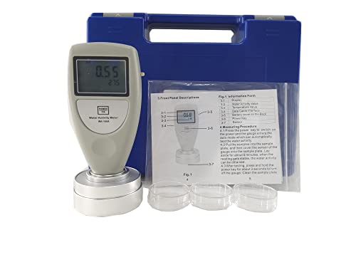 Water Activity Meter Analyzer for Food Like Dried Fruits Vegetables Beef Jerky with Digital LCD Display Measuring Range 0 to 1.0aw