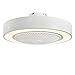 MJJLT Ventilatore Chiuso con Luce, Ventilatore da Soffitto da 22 Pollici con Telecomando Lampadario 3 Colori 3 velocità LED Semi Incasso per Soggiorno