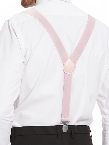 Image of habibee Suspenders and Bow Tie Set for Men, Adjustable Elastic Braces with Y-Back, Diverse Colors, Strong Clips