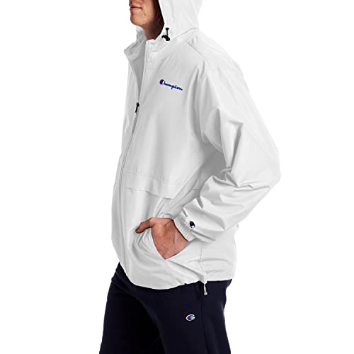 Champion Mens Stadium Full Zip Jacket, Left Chest Script Jacket, White-549369, Small Us #TOP2