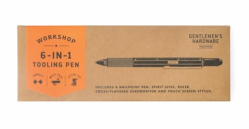 Gentlemen's Hardware 6-in-1 Multi-Tool Ball Point Pen Tooling Pen, 14.98cm Long, Black - Image 2