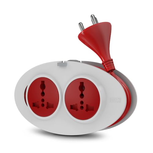 GM 3207 G-On Extension Board with 3 International Sockets | 1.5M Extension Cord | Dual-Tone Design | Child Safety Shutters | Compact & Travel-Friendly | 240V Power for Laptops, Phones & More