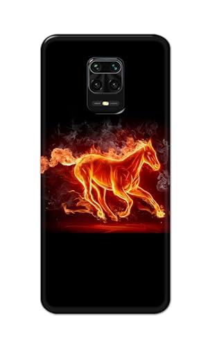 Image of PRINTFIDAA Printed Hard Back Cover Case for Mi Redmi Note 9 Pro | Note 9 Pro Max | Poco M2 Pro | Mi Redmi Note 10 Lite Back Cover (Fiery Horse) -112