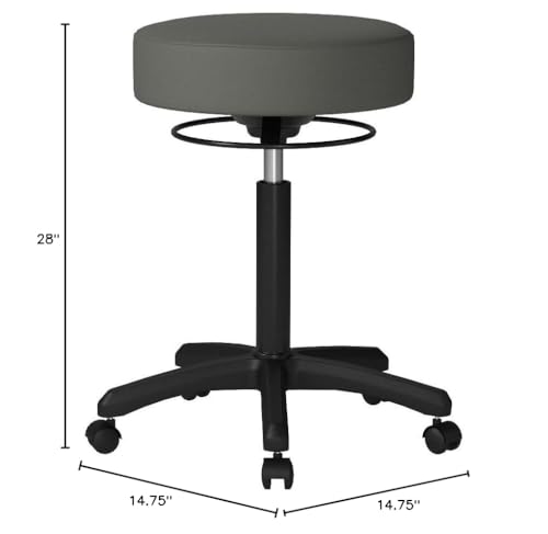 Image of Perch Life Height Adjustable Stool | Medium Bench Height 20.5-28 inch | Charcoal Vinyl