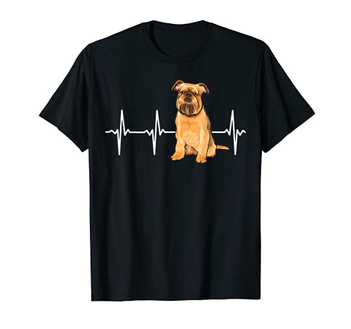 Brussels Griffon Heartbeat Dog Lover T-Shirt, Black