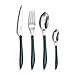 TB Collection® - Ménagère 16 pièces Drop Bleue - Set de Couverts de Table en Acier Inoxydable pour 4 Personnes - Manches ABS - Compatible Lave-Vaisselle - Coffret Cadeau - Bleu