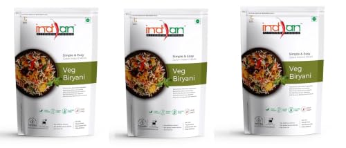 Image of Indian Kitchen Foods Freeze Dried Gluten-Free Ready to Eat Jain Veg. Biryani | Instant Vegetarian /Vegan Meal - Each Rehydrated Wt. 240 gm (Pack of 3)