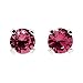 Tiny Birthstone Gemstone Post Stud Earrings in Sterling Silver | Multiple Color Choices & Sizes | Birthday Earrings for Women (3mm, January | Red Garnet)