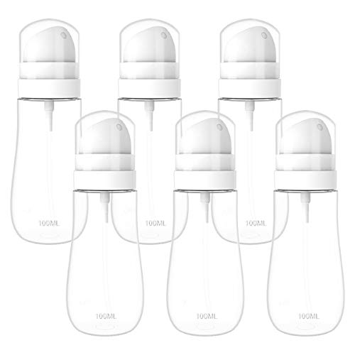 Spray Bottle Mini Empty Fine Mist Spray Bottle Set 6 Pack Plastic 3.38oz(100ML) Sprayer Refillable Container for Cleaning Products, Perfume, Essential Oils