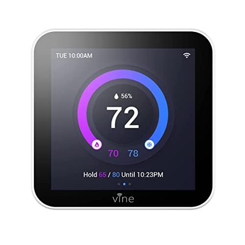 Vine 4 Inches Full Touch Screen TJ-560 Programmable Smart Wi-Fi Thermostat for Home with App Control, Energy Saving, Easy Installation, Compatible with Alexa and Google Assistant, White Vine 4 Inches Full Touch Screen TJ-560 Programmable Smart Wi-Fi Thermostat for Home with App Control, Energy Saving, Easy Installation, Compatible with Alexa and Google Assistant, White