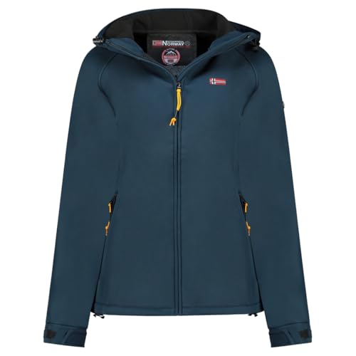 Geographical Norway Tamilalorama Lady – Chaqueta Softshell con capucha para mujer impermeable al aire libre – Chaqueta a prueba de viento resistente – Actividades al aire libre – senderismo – otoño