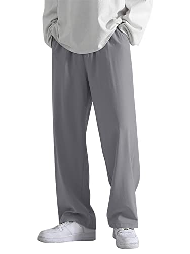 INCERUN Herren Hosen Elastische Gerade Beine Hosen Yogahosen Lässige Freizeithosen Männer Sweathosen Grau L Cover