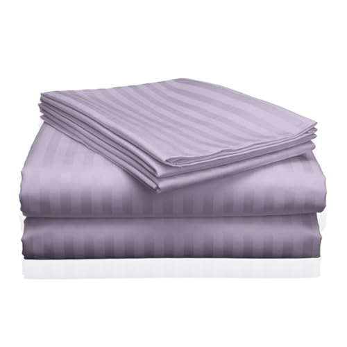 3-Piece Microfiber Fitted Bedsheet Set Deep Pocket Sheet & 2 Pillow Covers Breathable Machine Washable Available in King Queen & Single Sizes (Lilac Single)