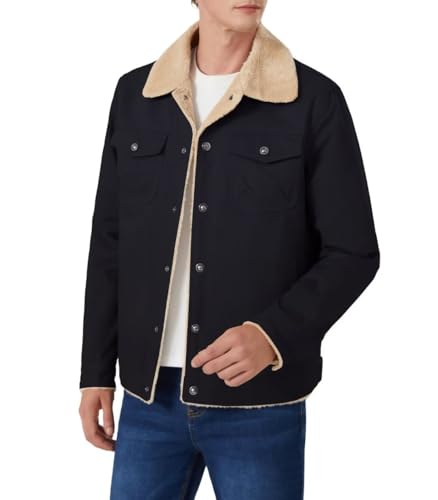 Image of INVACHI Men's Winter Jacket Cotton Jackets with Fleece Lined Thick Work Coats Warm Cargo Jackets with Hooded Pockets