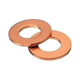2 Pieces T2 Copper Gasket Washer Flat Seal Rings M42×50×2Mm-M60×68×2Mm, Copper Crush Washer Suitable for Industrial Mechanical Use,M42×52×2mm(M48x58x2mm)