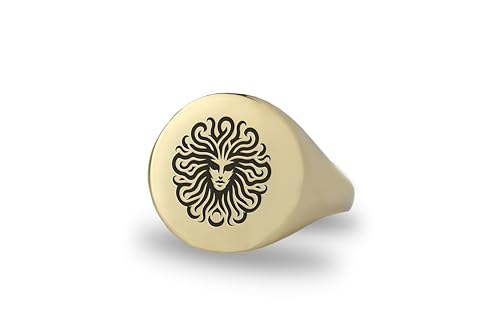 Bague Méduse en Or 14k : un bijou d'exception gravé à la main pour affirmer votre style