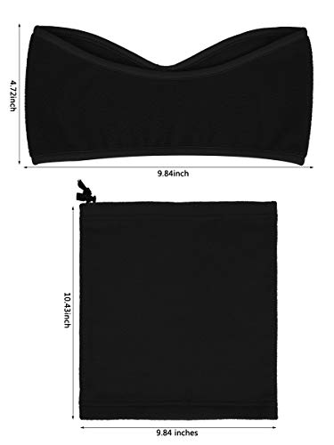 6 Pieces Fleece Ear Warmers Headband Winter Neck Gaiter (Red, Grey, Black)