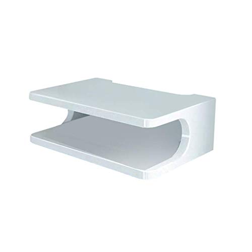 Fmystery Floating Shelf für TV-Komponenten Metallwandkonsole 2-stufig für Kabelboxen/Router/Fernbedienungen/DVD-Player/Spielekonsolen (weiß)