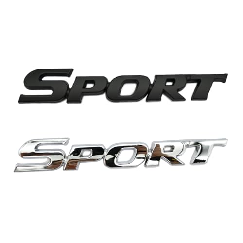 Emblème Sport en Alliage, Lot de 2 3D en métal SPORT décalcomanies d'insigne de Logo de Coffre arrière d'aile latérale de Voiture, Autocollants SPORT pour...