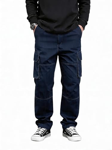Image of Lymio Cargo for Men | Cotton Cargo Pant | Drawstring Waist Pant (Also Available in Plus Sizes) (46-49)