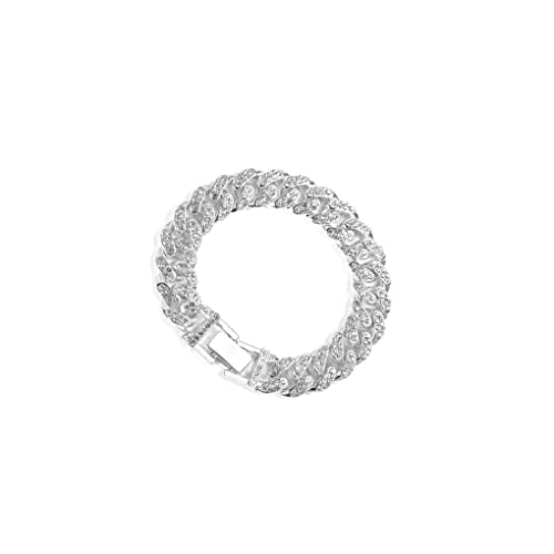 SUDNJIALQ Pulseira de elo cubano unissex corrente de mão colar estilo hip hop nº 7, Nr.8