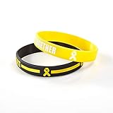 BRANDWINLITE Silicone Cancer & Cause Awareness Bracelets with Saying We Battle Together, Ribbon Icon...