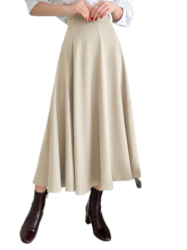 Casual Solid Color Zipper Long Flared Skirt 2025 Fashion Skirts for Women