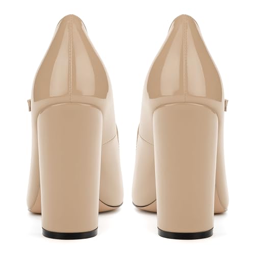 Women's Pumps - Mary Jane Shoes Women, Chunky Heel Pointed Closed Toe High Heels Shoes for Women4