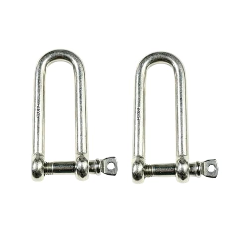 MarineNow 316 Stainless Steel Long D-Shackle Marine Grade Choose Size and Pack Quantity (06 mm, 02-Pack)