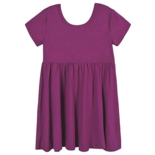 Image of Gerber Baby Girls' Toddler Buttery Soft Short Sleeve Twirl Dress with Viscose Made from Eucalyptus