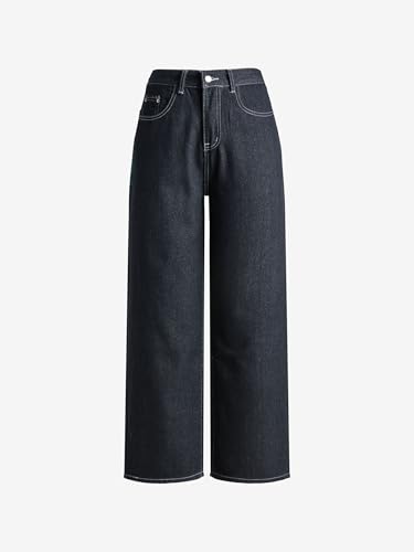 Image of EMMIOL Women Hip Hop 90s Vintage Baggy Jeans Denim Pants Mid Waist Jeans