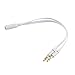 Produktbild Universeller 3,5-mm-Kopfhörer mit weiblichem bis 2-Stecker und Mikrofon-Audio-Y-Splitter-Kabel mit weiblichem bis männlichem Audiokabel Weiß (weiß) -BCVBFGCXVB