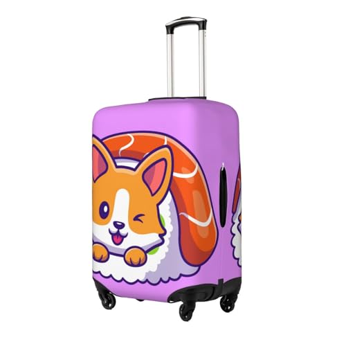 Corgi In Sushi Roll Print Luggage Cover Elasticated Suitcase Covers TSA Approved Stylish Scratch Washable Resistant Case Protector for Kids and Adults2