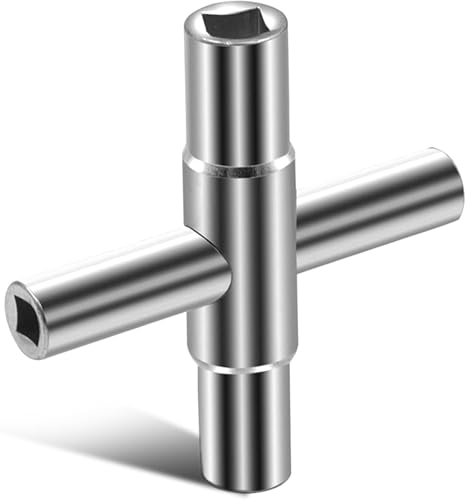 Yphzmtz Llave cuadrada multifunción, 4 vías, dimensiones internas 6,5 mm/7 mm/8 mm/9 mm, llave de ventilación para caja eléctrica, caja de contadores de gas, agua/electricidad y armario