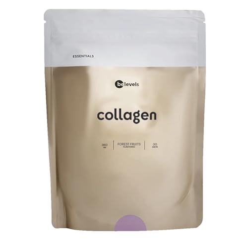 Colágeno Hidrolizado con Ácido Hialurónico y Vitamina C - Sabor Frutos del Bosque 360g - Mejora Articulaciones + Piel + Cabello - Colágeno en Polvo sin Gluten ni Lactosa - be levels