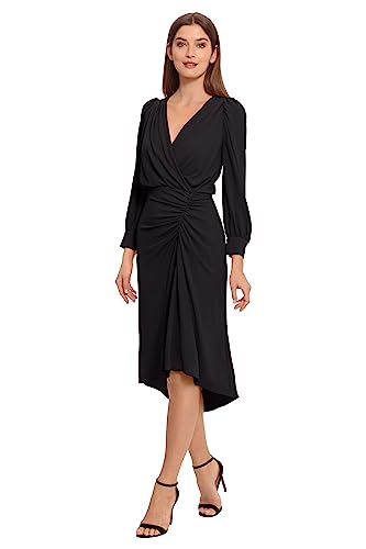 Image of Maggy London Women's Maggy London Women's Dresses Long Sleeve Catalina Crepe Dress Workwear Event Guest of Wedding